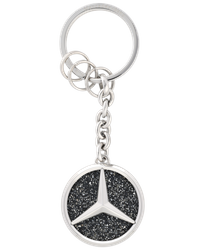 BRELOK SREBRNY Z CZARNYMI KRYSZTAŁKAMI ST. TROPEZ