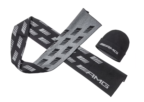 DZIANINOWY SZALIK AMG, UNISEX SCHWARZ, BAUMWOLLE (