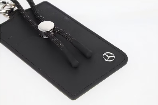 ETUI NA KARTY ZE SZNURKIEM, SKÓRA SAMOCHODOWA