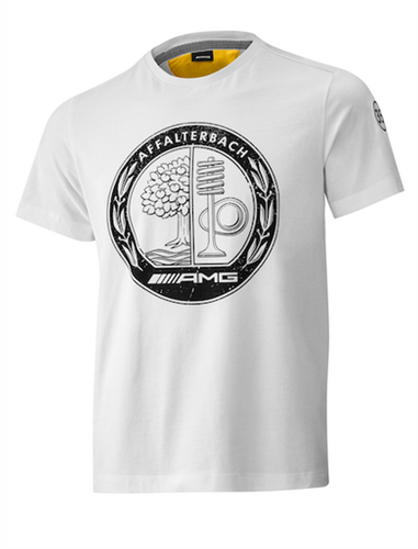 BIAŁY T-SHIRT Z NADRUKIEM AMG L